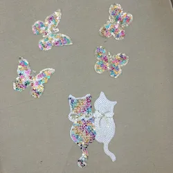 Embroidered patches for clothing Color butterfly badge applique sequins patch diy accessories Label patchwork
