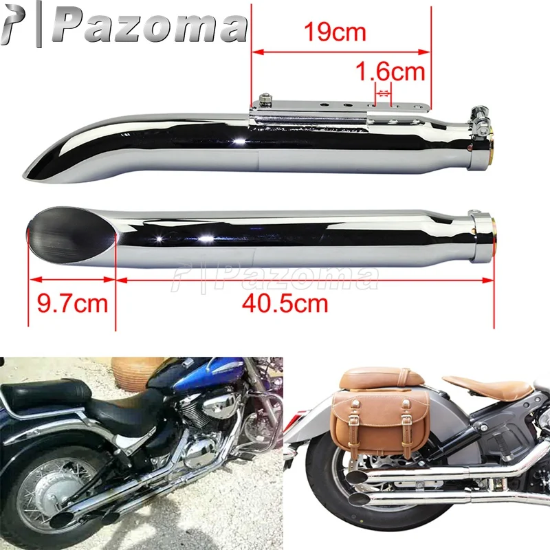 

2x Motorcycle Exhaust Pipes Slash Cut Muffler Vintage Cafe Racer Silencer For Harley Chopper Bobber Road King CG125 GN125 SR400