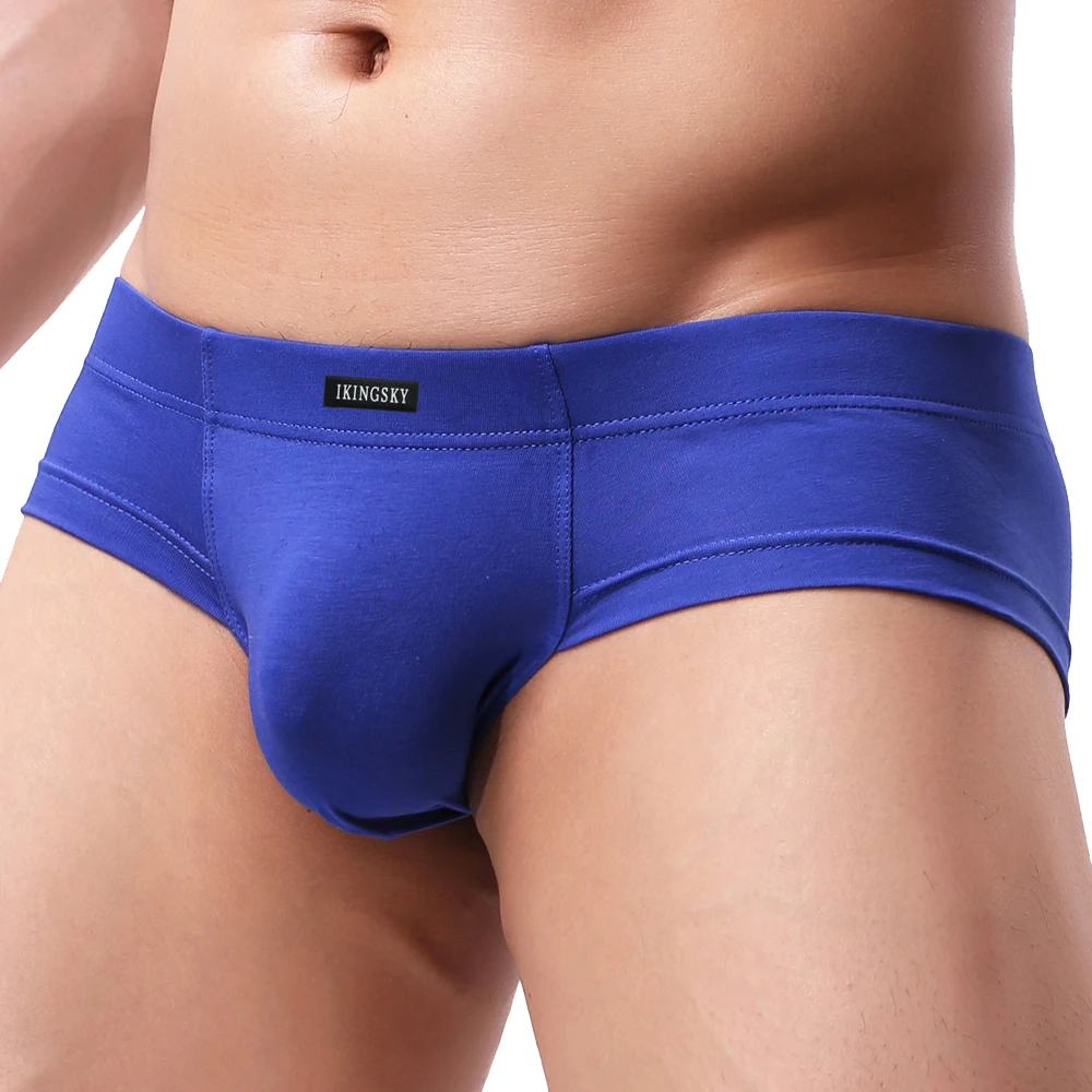 Cuecas sem costura para homens, roupa interior sexy de algodão de cintura baixa