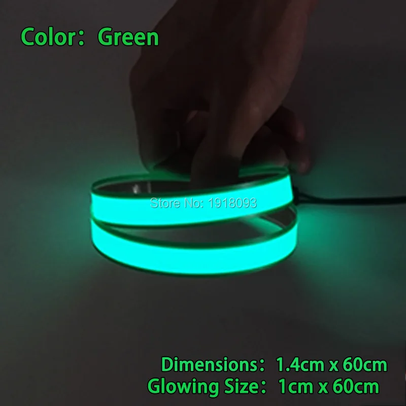 Fashion Glowing EL Tape/Strip LED Strip Green Energy saving Flashing Product without Inverter for Party Supplies