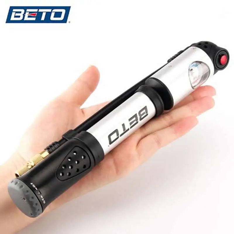 BETO Fork Tire Shock Bicycle Pumps 300psi Gauge Mini Hand Pump For Bicycle Schrader Presta Adapter Hose Bike Pump Air Cycle Pump