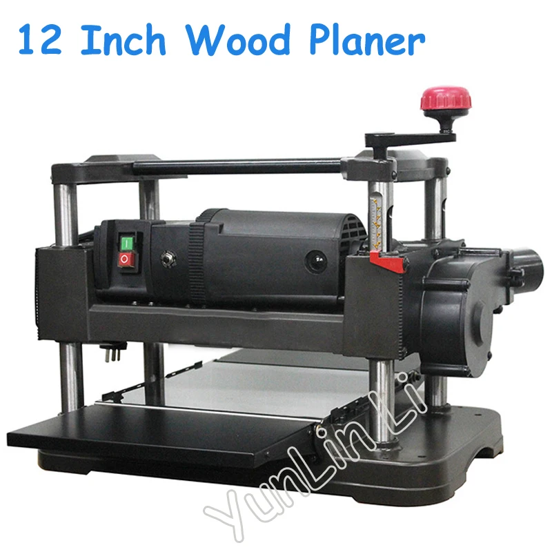 Cepillo de madera de 12 pulgadas, 220V, 1500W, exquisita máquina de corte de cuchillo plano de escritorio, Industrial/doméstico, alimentación automática, cepilladora de carpintería
