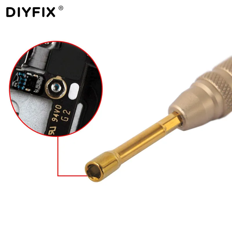 Прецизионная отвертка DIYFIX с шестигранной головкой 2,5 мм для iPhone 6S, средняя пластина, ремонтные ручные инструменты для материнской платы