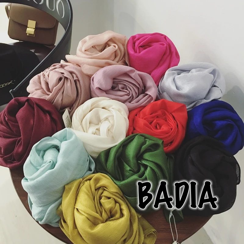 95*180cm One Piece Solid Plain Shinny Scarf Oversize Islam Shawl Head Wraps Soft Long Muslim Silk Linen Shimmer Hijabs