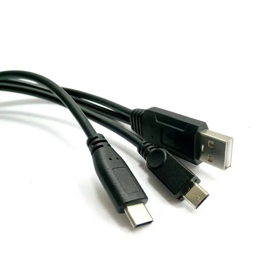 كابل USB من النوع C و Micro USB 2 في 1 ، شحن سريع ، 2.4A ، مزامنة بيانات لهاتف Xiaomi Note 2 LG G5 Nexus 6P