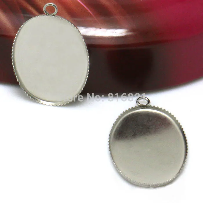 

13x18mm 18x25mm Blank Bezel Settings Cabochon base stainless steel Oval tray w/ a Loop Pendant Findings DIY Crafts Accessories