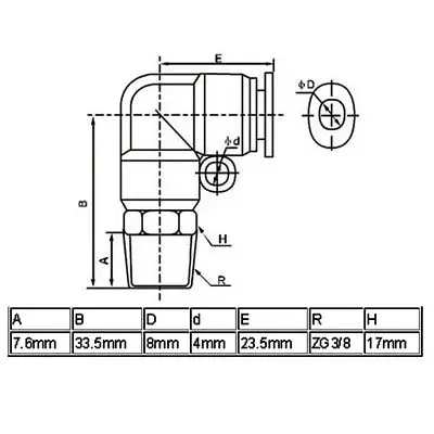 Tuyau pneumatique industriel, PL8-03, connecteur à 90 degrés, raccord rapide, 5 pièces