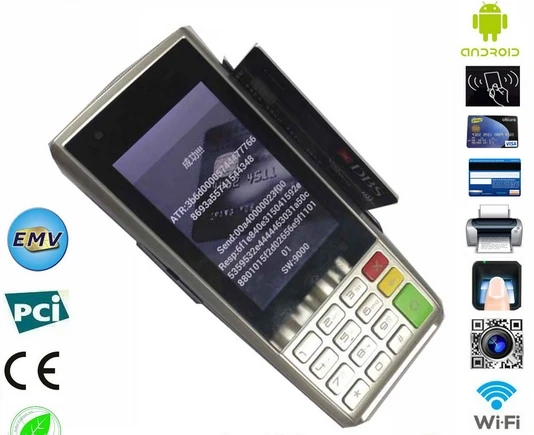 Drahtlose POS-terminal Unterstützung mit Magnetische karte/Smart IC karte und NFC rfid ic karte pos Elektronische Verbraucher terminal