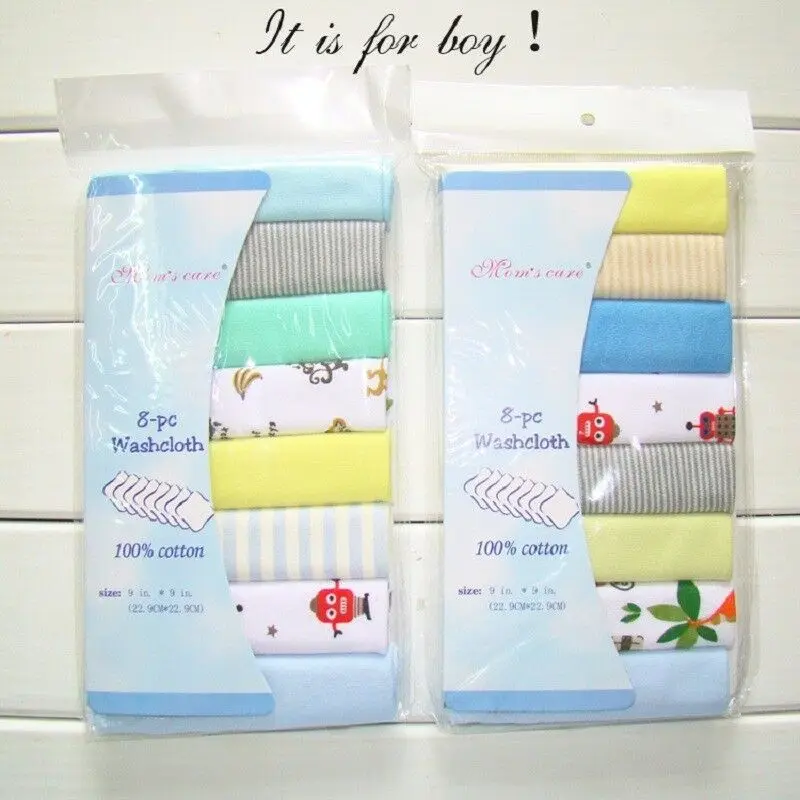 8pcs/pack 100% Cotton Newborn Baby Towels Saliva Towel Nursing Towel Baby Boys Girls Bebe Toalha Washcloth Handkerchief KF011