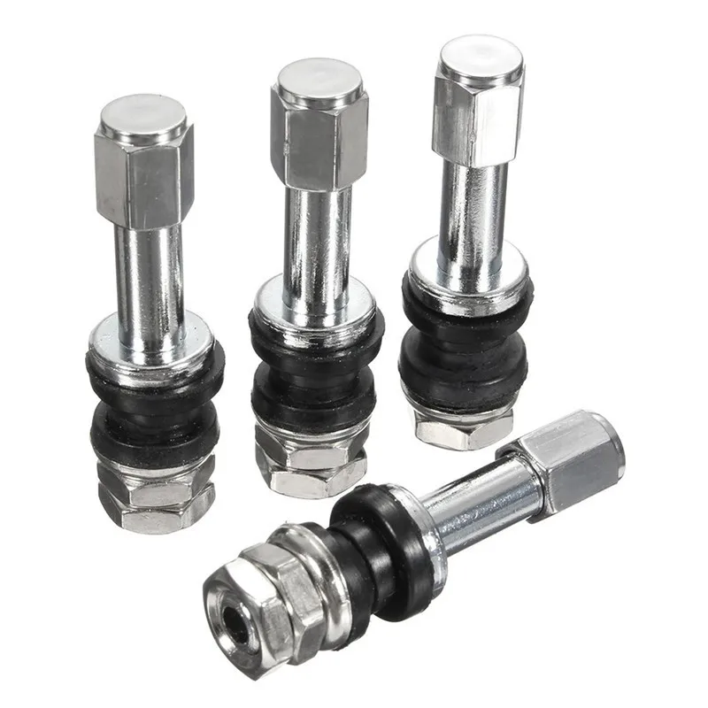 4Pcs Tr48E Aluminum Tubeless Tire Valve TPMS Car Metal Straight Mouth Valve Core Automotive Exterior Accessories