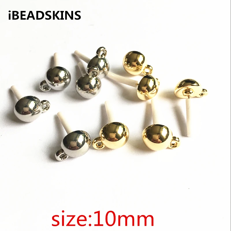 New arrival! 10mm CCB Ear stud semicircle shape earrings base accessories for Earrings DIY( as shown)