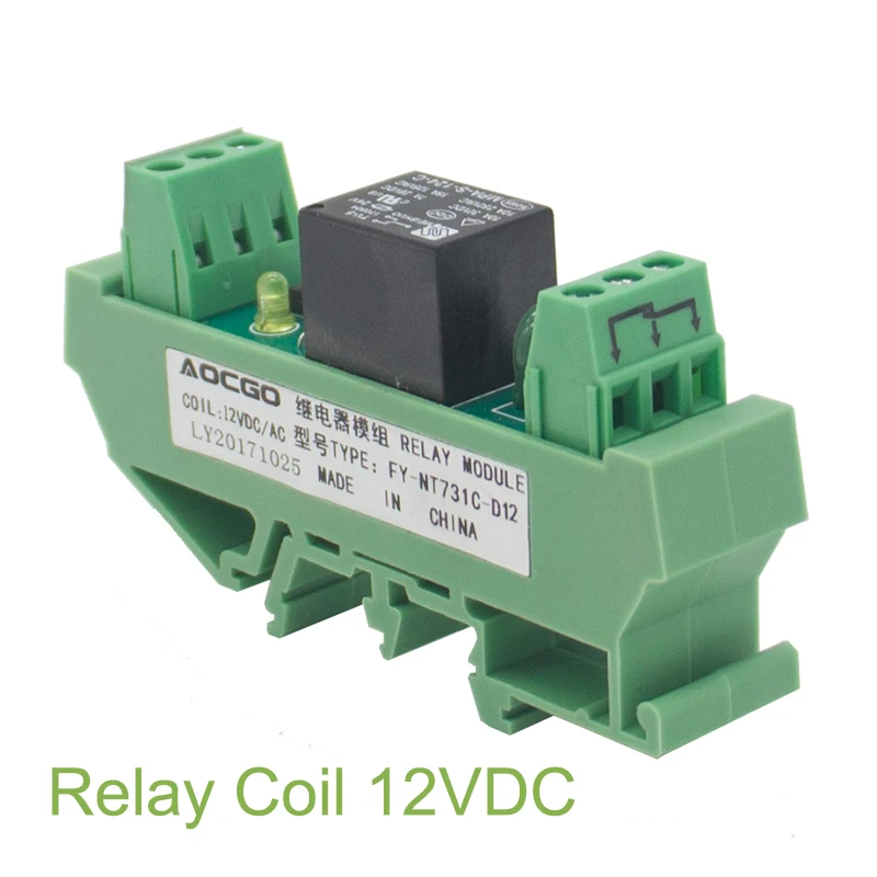 1 channel T73 AC/DC 12V DIN Rail Mount Relay Module