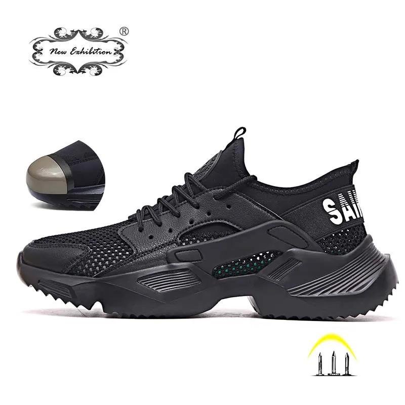 

New exhibition Work Safety Shoes 2019 fashion sneakers Ultra-light soft bottom Men Breathable Anti-smashing Steel Toe Work Boots