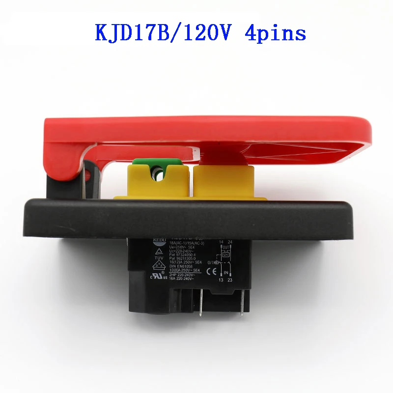 Kedu KJD17B/120V 18A (16A) 4pis Table Saws Electromagnetic Pushbutton Switch Paddle Switch for Bench Saw Wood Machine