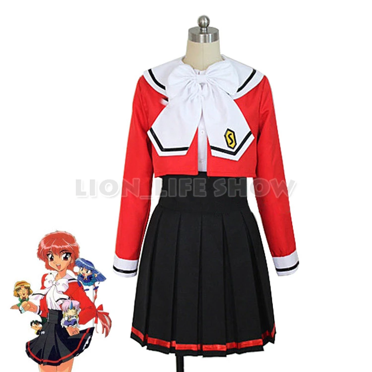 New Magic Knight Rayearth Hikaru Shidou Dress Cosplay Costume Uniform Set Custom