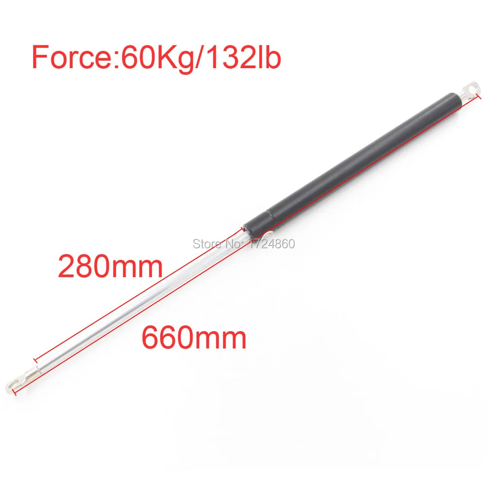 

60KG/132lb Force 280mm Long 11.02" Stroke Auto Gas Spring Damper Ball End Lift Support Gas Spring Lift 660mm Central Distance