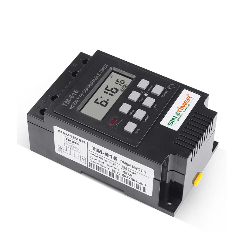 TM616 12V DC 30A Control Load 7 Days 17 ON/OFF Programmable 24hrs Digital Time Relay Timer Switch Electric Container Timer 12V