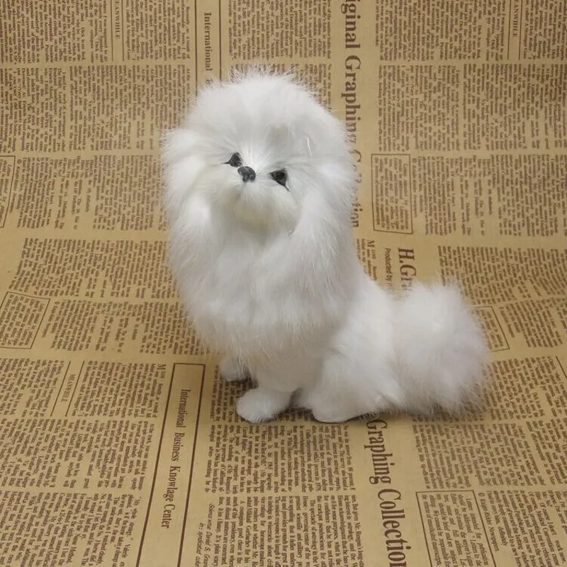 cute Simulation sitting poodle toy polyethylene&furs cute poodle dog model gift about 14x13cm y0229