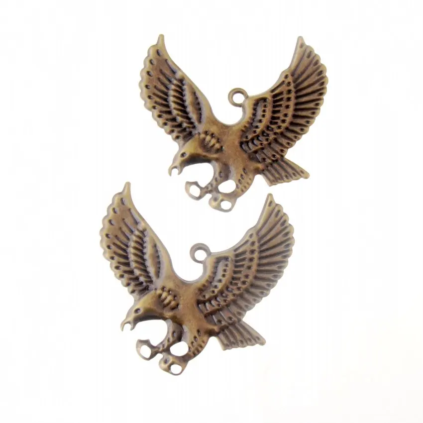 

Free shipping 10Pcs Bronze Filigree Eagle Wraps Connectors Metal Crafts Gift Decoration DIY Findings 63x65mm