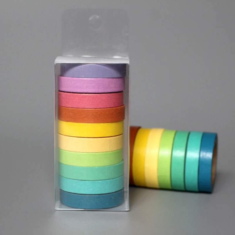 10 kolorów może napisać cukierki 5M rozdrobnione Washi rolka do czyszczenia ubrań maskująca dekoracyjna taśma klejąca etykiety Craft dekoracyjne diy Scrapbooking