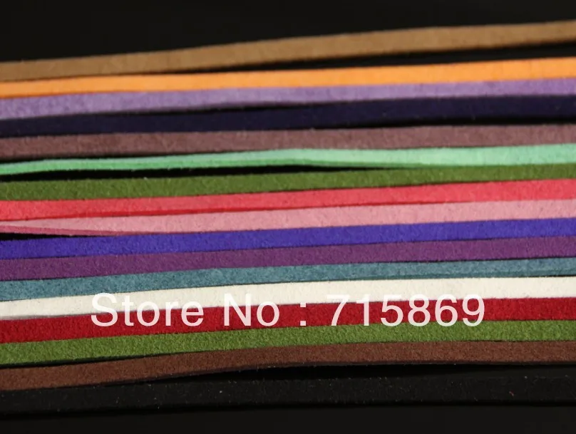 Free Shipping 5MM*1.5MM 400 Meters Multi Colors Korea Faux Suede Flat Leather Cord  for DIY Jewelry necklace and bracelet