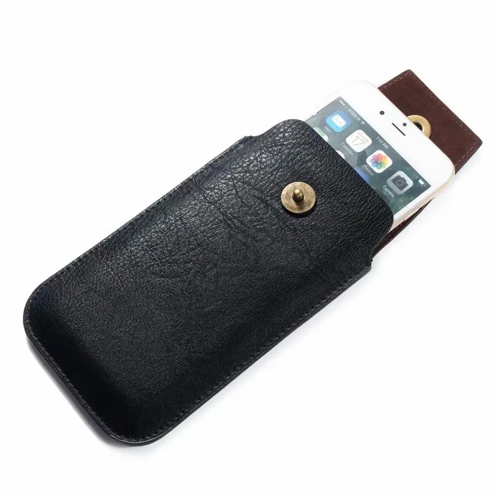 Universal Leather Mobile Phone Pouch Belt Clip Case Holder For iPhone Samsung Xiaomi Redmi Note 7 Pro Moto Men Waist Bag Holster