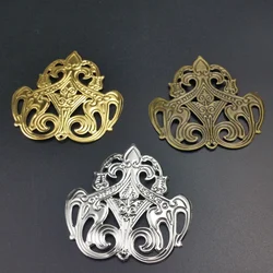 20Pcs/lot 48x50mm Filigree  silk flower  Wraps Connectors Embellishments Findings Wraps Connectors For DIY Jewelry Making