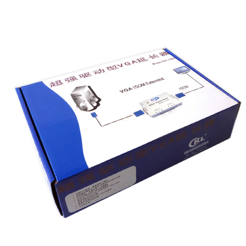 Amplificador extensor de señal VGA de hasta 150M (492 pies) sobre Cable Cat5e, ancho de banda de 500MHz, compatible con CKL-150V de caja de Metal de 2048x1536