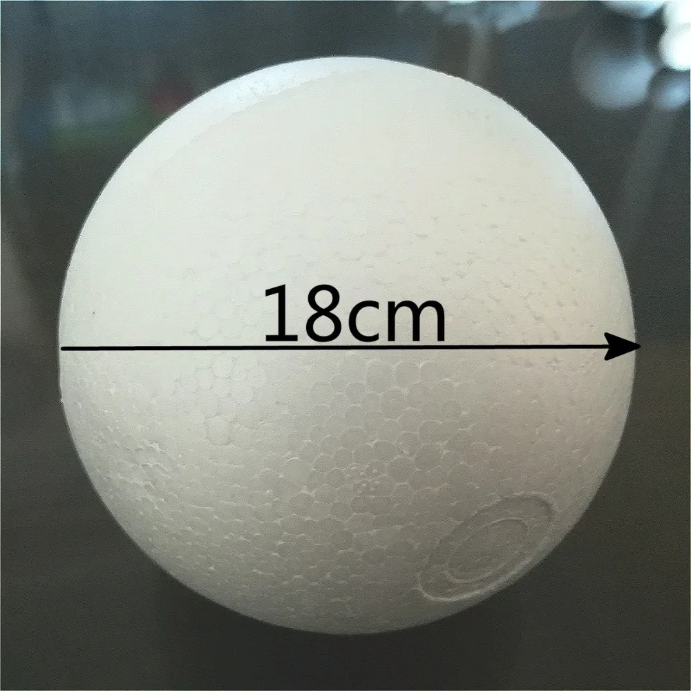 18cm 2pcs 흰색 모델링 폴리스티렌 스티로폼 거품 공 파티 크리스마스 공 장식 DIY 공예 공 180mm/7.08inch