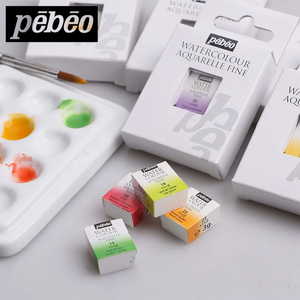 PEBEO WATERCOLOUR AQUARELLE FINE Solid Watercolor Paint Single 28 Colors