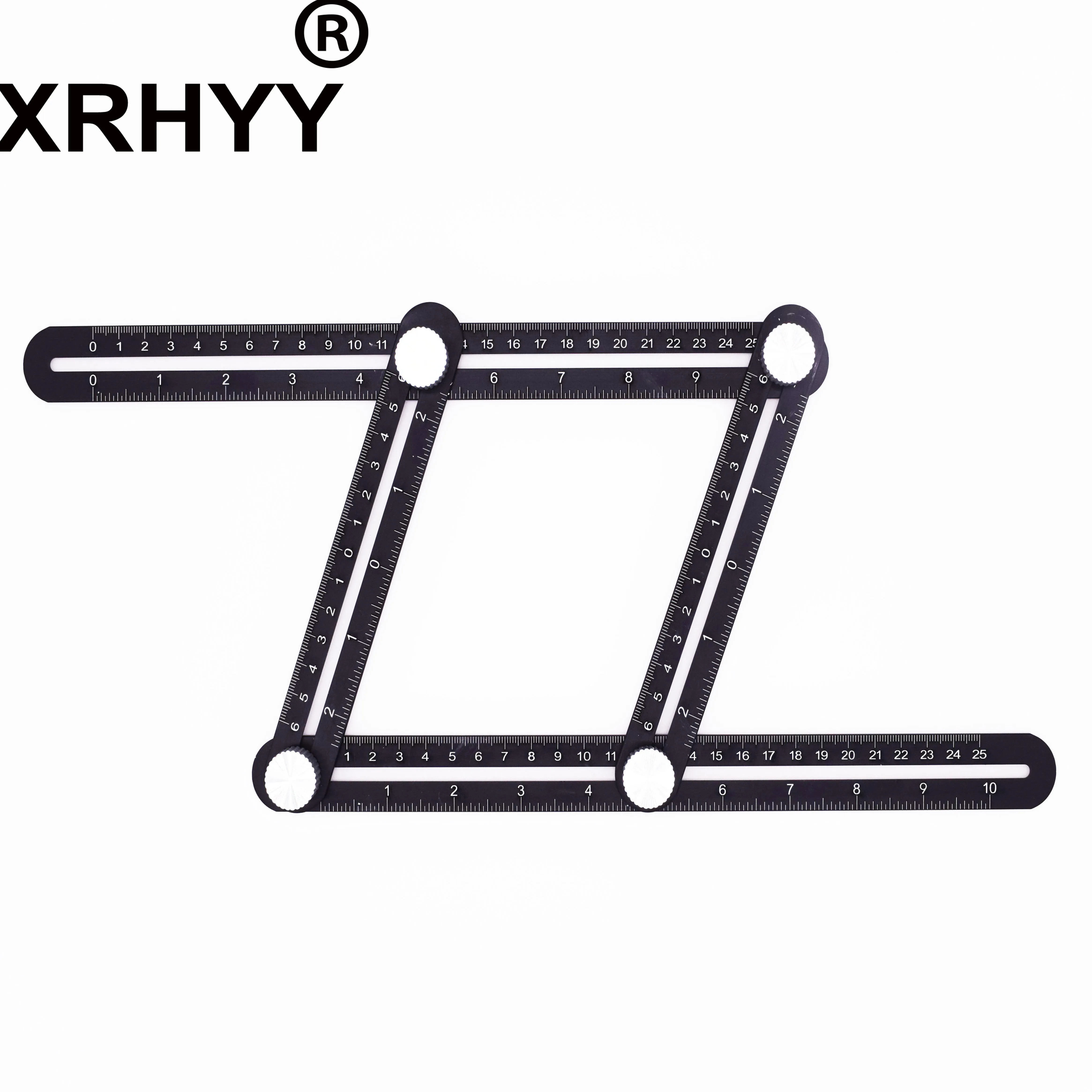 XRHYY Multi-Function Multi Angle Adjustable Measuring Ruler Full Metal Aluminum Alloy Universal Angle Ruler Template Tool