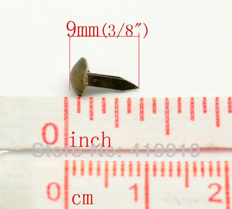 500pcs Bronze Tone Pastel Round Brads Scrapbooking Embellishment 9x5mm J2659