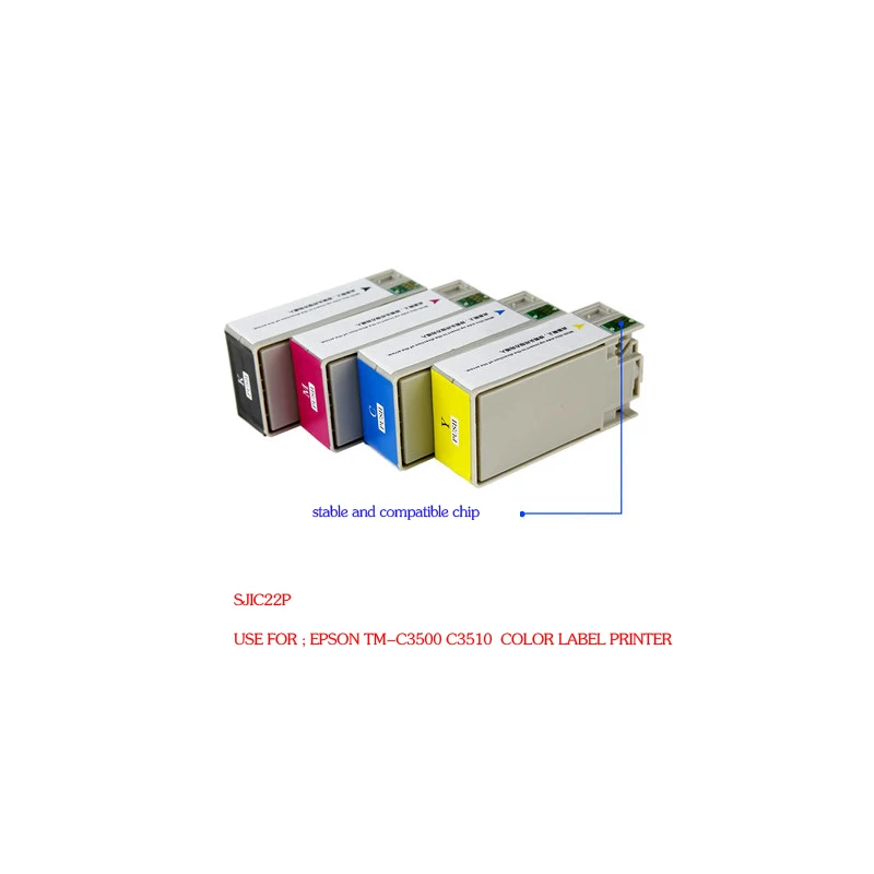 For Epson Compatible Ink Cartridge   sjic22p sjic23p use for EPSON TM-C3500 C3510 label printer