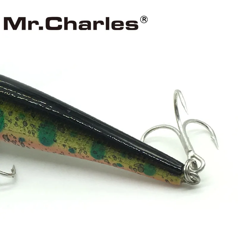 Mr.Charles CMC019-Leurre méné rigide flottant de qualité professionnelle, appât Élde type crankbait, super coulant, 80mm/9g, 0-1m