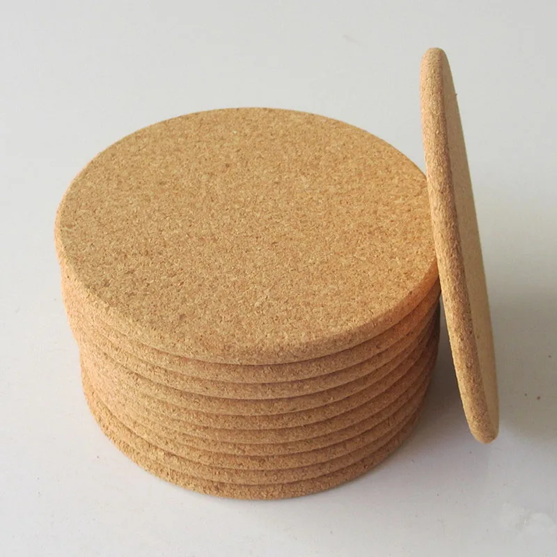 

500Pcs Classic Round Plain Cork Coasters Drink Wine Mats Cork Mats Drink Wine Mat 10cm Diameter For Wedding Party Gift ZA5628