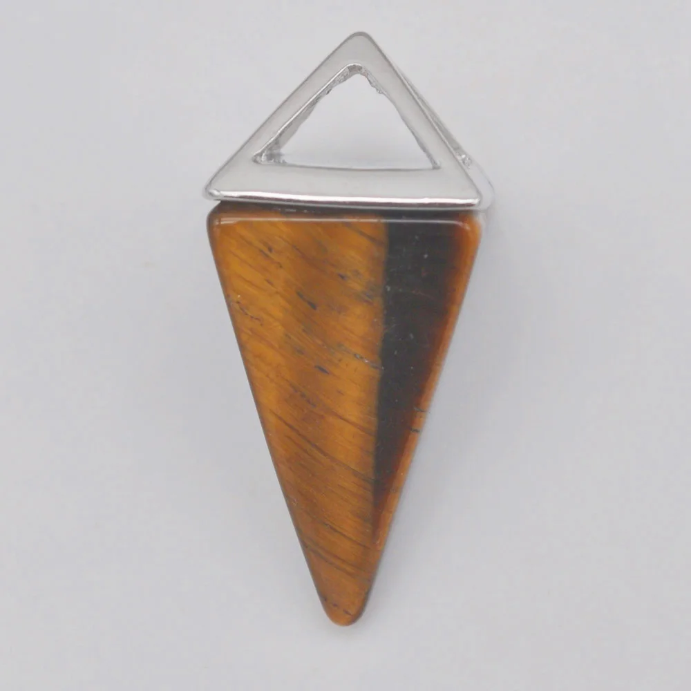 Tigereye pedra natural gema pingente pêndulo quadrilátero joias S3200
