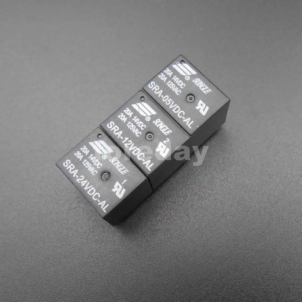 5PCS SRA-05VDC-AL SRA-12VDC-AL SRA-24VDC-AL DC 5V 12V 24V Coil T74 20A PCB General Purpose Relay 4 Pin SPDT 125VAC 4P *FD769-771