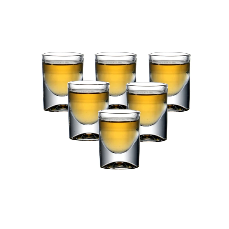 Set of 6pcs Heavy Lead Free Machine Made Shot Glasses for Christmas Gift Liquor Vodka Spirits Drinks Chinese Baijiu Whiskey 15ml