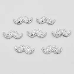 DIY 80pcs 6*17mm Resin Silver Beard Flatback Rhinestone Child Scrapbooks/wedding F213