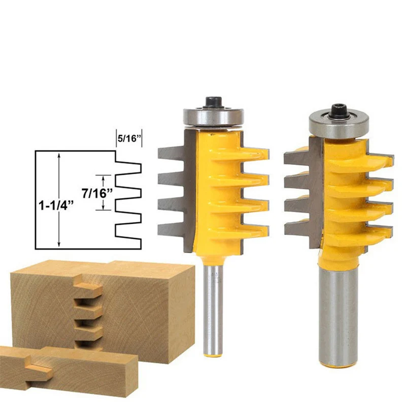 8mm 1/2 "1/4" punta del Router di alesatura del cono del tenone di alta qualità con codolo per legno fresa per legno con snodo a dita