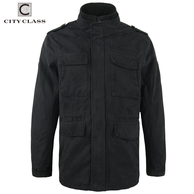 CITY CLASS Brand Mens 100% Washed Cotton Windbreakers Casual Loose Stand Collar Multi-colors Badges Men Jackets Coats Cool 3799