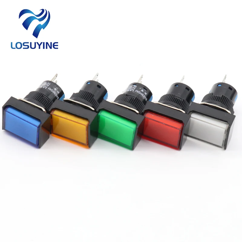 1pcs 16mm Rectangle Momentary push button switch  3pins