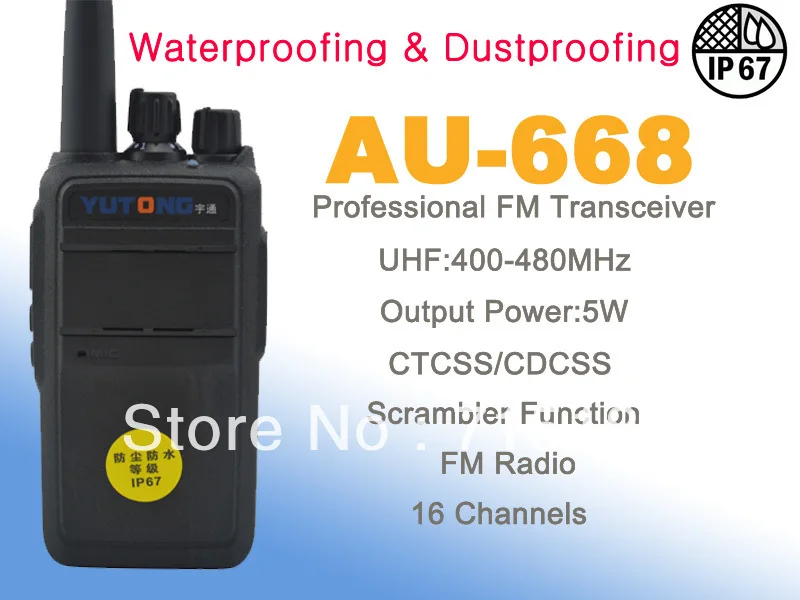 

New 2013 Portable radio IP67 Waterproof,Dustproof UHF 16CH 5w Radio Walkie Talkie CB ham 2 way radio