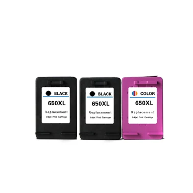 

3Pcs 650XL Ink Cartridge Replacement for HP 650 Large Capacity Deskjet 1015 1515 2515 2545 2645 3515 3545 4515 4645 Inkjet