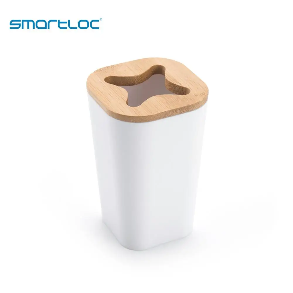 Set of 6 smartloc Plastic Bathroom Accessories Set Toothbrush Holder Toothpaste Dispenser Case Soap Box Toilet Shower Storage