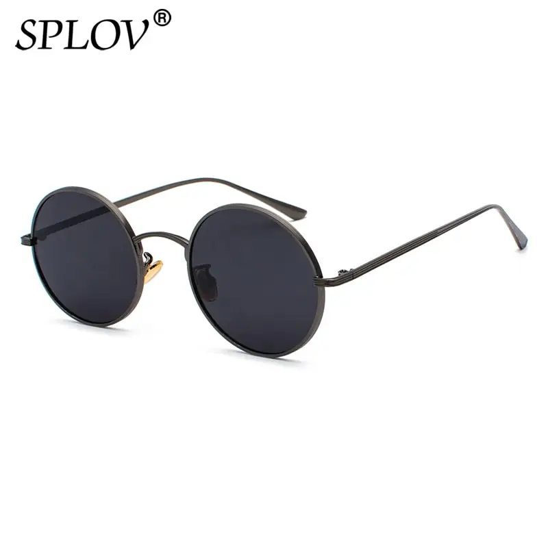 SPLOV Retro Punk Style Men Sunglasses Women Vintage Round Metal Frame Colorful Lens Sun Glasses Fashion Eyewear Gafas Sol UV400