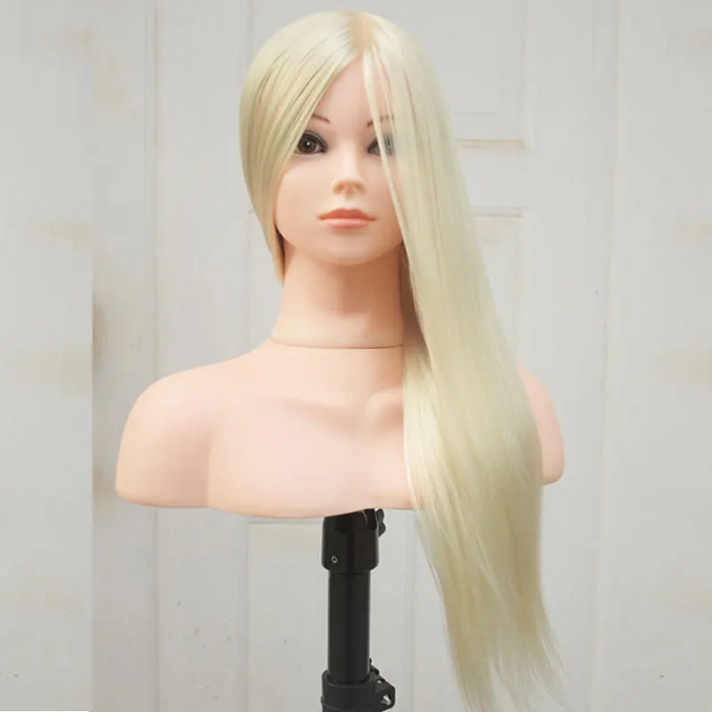 

Free Shipping!! High Level Mannequin Head With Hair Head With Shoulder Head Model For Hairdressing Training Mannequin Shoulder