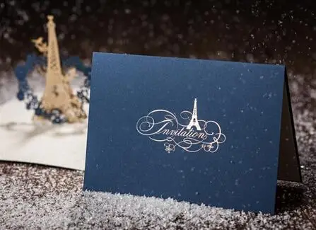 

New Arrive 3D greeting cards Eiffel Gift Greeting 3D Blessing Cards invitation card wedding card