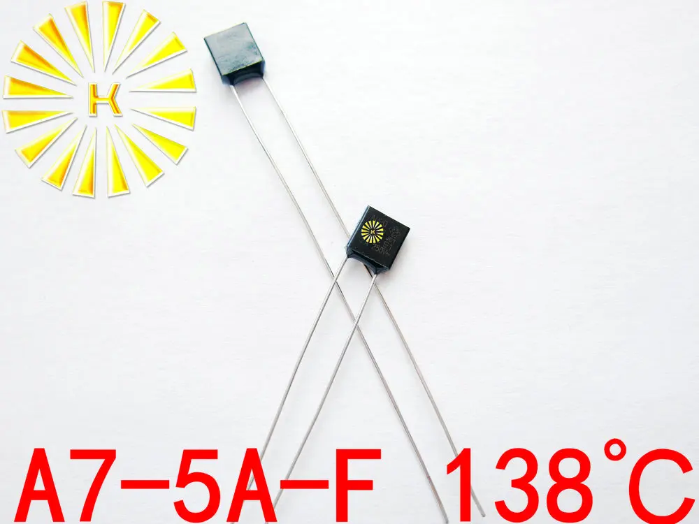 

100% Original A7-5A-F 138 degree Thermal Cutoff RH138 Thermal-Links 5A 250V Black Square Temperature Fuse x 100PCS FREE SHIPPING