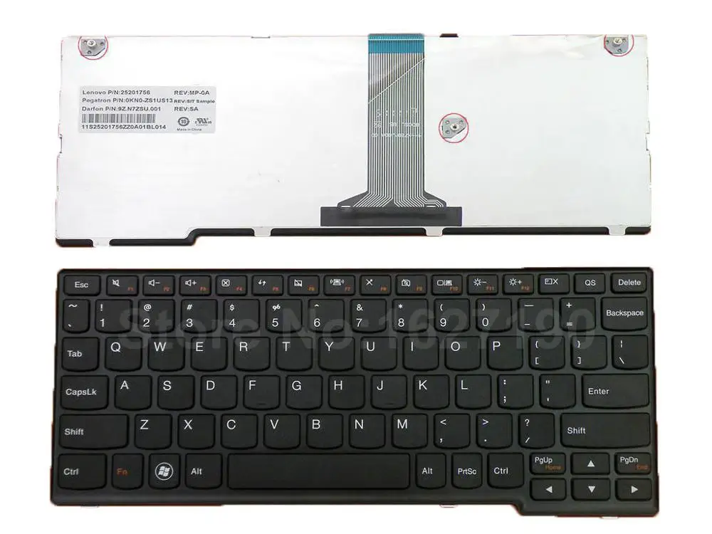 

US Keyboard For LENOVO IdeaPad S110 BLACK FRAME BLACK PN:25201756 9Z.N7ZSU.001 0KN0-ZS1US13 BD0SU New Laptop Keyboards